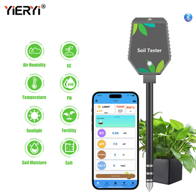 6 in 1 YIERYI 플랜트 디지털 토양 계측기 LCD 디스플레이