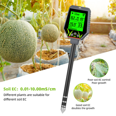 YIERYI 6 in 1 PH / EC / 습도 / 햇빛 / 공기 습도 디지털 토양 분석기 미터