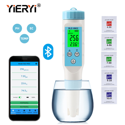 블루투스와 함께 있는 Yieryi BLE-9902 pH 미터 3인1 EC & 온도 측정기