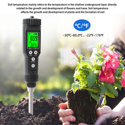 Waterproof 2 - in - 1 Soil Tester | EC (0.00 - 10.00mS/cm) & Temperature (-30℃ - 80℃) Meter for Gardening & Farming