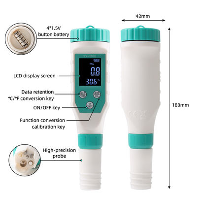 7-in-1 수질 측정기 - FAC/pH/ORP/염도/TDS/EC/온도 측정기, 양식장, 가정 및 실험실용
