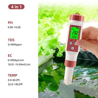 블루투스와 함께 스마트 4인 1 물 품질 검사기 - 가정, 수식 및 실험실용 pH/TDS/EC/Temp Meter