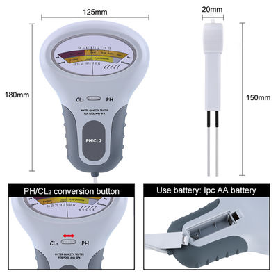 CL2 테스터 2 in 1 수질 PH & 염소 PC-102 - 수영장 및 수족관용 수질 검사 장치