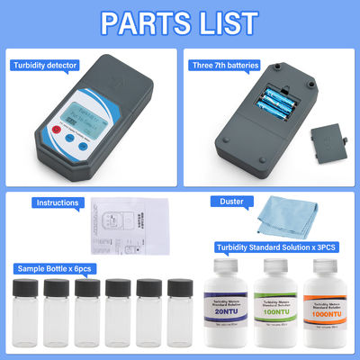 휴대용 디지털 탁도계 0-1000 NTU ±0.8% 정확도