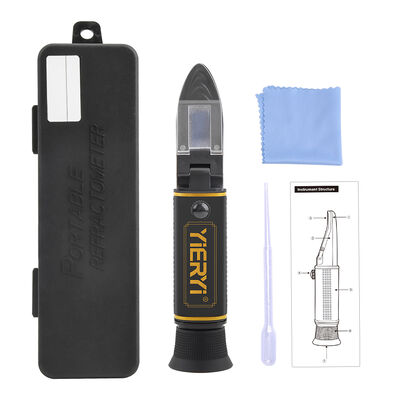 이이리 듀얼 스케일 브릭스 0-32% & SG 1,000-1.120 맥주 양조 및 와인 제조를 위한 ATC 및 고품질 광학 유리 프리스마와 함께 굴절계