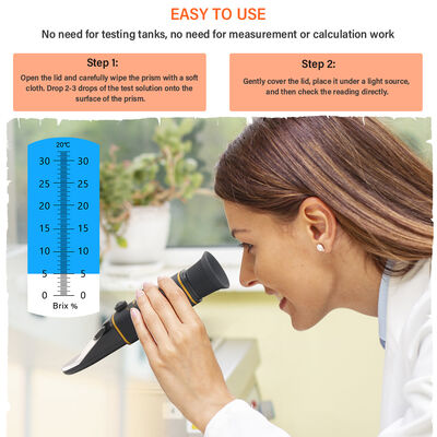 이이리 듀얼 스케일 브릭스 0-32% & SG 1,000-1.120 맥주 양조 및 와인 제조를 위한 ATC 및 고품질 광학 유리 프리스마와 함께 굴절계