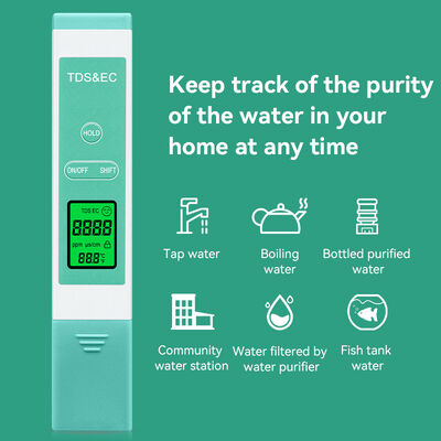 고 정밀성 내구성 티타늄 합금 프로브 물 TDS 미터 0-9999 ppm TDS 범위 및 다중 파라미터 pH 측정