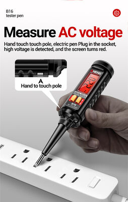 디지털 디스플레이 비접촉 전압 감지기 12V ~ 300V 범위, LCD 화면 및 사운드 / 라이트 알람