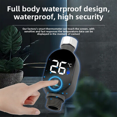 YIERYI 스마트 샤워 온도계, LED 디지털 디스플레이 및 욕실 안전을 위한 색상 코드 온도 알림, 배터리 불필요