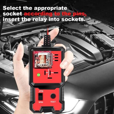 12V DC Automotive Relay Tester with 4-Pin/5-Pin Automatic Detection and LED Indicator for Car Circuit Diagnosis