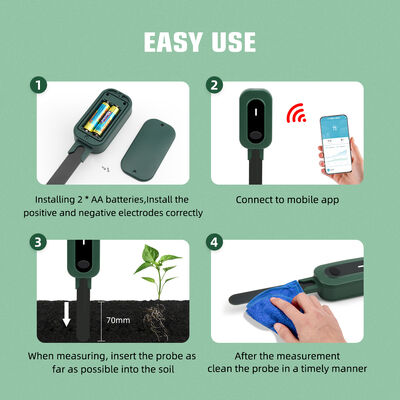 Tuya ZigBee 3.0 Wireless Soil Sensor with 3-in-1 Detection for Moisture Temperature Light and IP67 Waterproof Rating