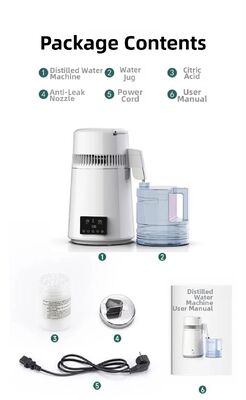 퓨아오 K40107 750W 4L 용량 SUS304 스테인리스 스틸 유독수 기계 가정용, 연구소 및 치과용