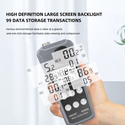 디지털 AE86061 6-in-1 다항목 수질 측정기 (자동 온도 보상 및 0.1mg/L 해상도, 어류 및 새우 양식장용)