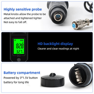 수족관 및 양식업용 0.1mg/L 정확도 및 ATC 기능의 휴대용 펜형 용존 산소 측정기