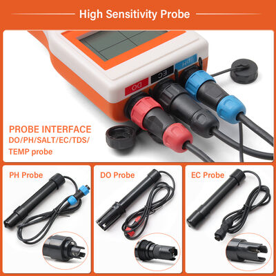 수족관 및 수경재배용 0.1 pH 정확도 및 LCD 디스플레이가 있는 6-in-1 다중 파라미터 수질 측정기