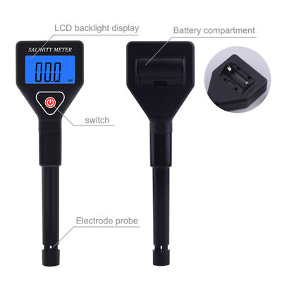 휴대용 디지털 소금 미터: 0~199.9ppt 측정 범위 및 온도 보상