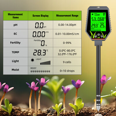 6 In 1 Soil Tester Soil PH/EC/humidity/Fertility/Light /temperature  Soil Testing Tools