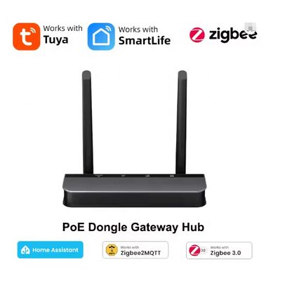 YIERYI Zigbee 3.0 PoE 도글 게이트웨이 허브 홈 어시스턴트 Zigbee2 MQTT ESP32+CC2652P 듀얼 5dBi 안테나 타입-C/PoE 전원