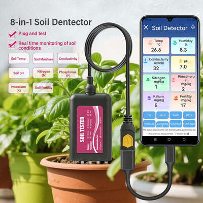 YIERYI 8in1 USB 토양 검사기 및 실시간 pH 수분 모니터링 NPK EC 온도 생식 센서 안드로이드 하모니OS