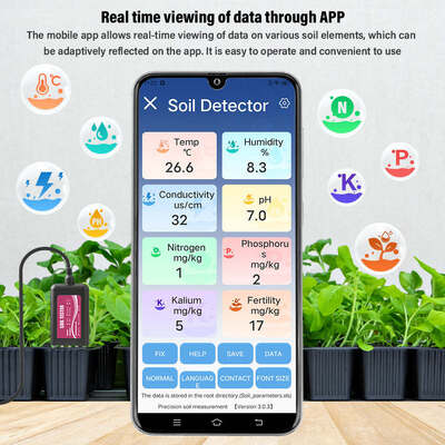 YIERYI 8in1 USB 토양 검사기 및 실시간 pH 수분 모니터링 NPK EC 온도 생식 센서 안드로이드 하모니OS