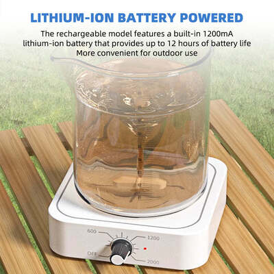 Mini Magnetic Stirrer, USB‑Charged Portable Liquid Mixer, Adjustable Speed 200‑2000 RPM, 1.0‑1.5L Capacity, Low‑Voltage Lab Magnetic Mixing Equipment