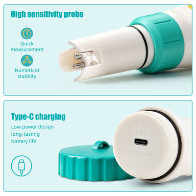 7-in-1 Water Quality Test Pen, pH Salinity ORP TDS EC FAC TEMP, Simultaneous Green Backlight Display, Rechargeable