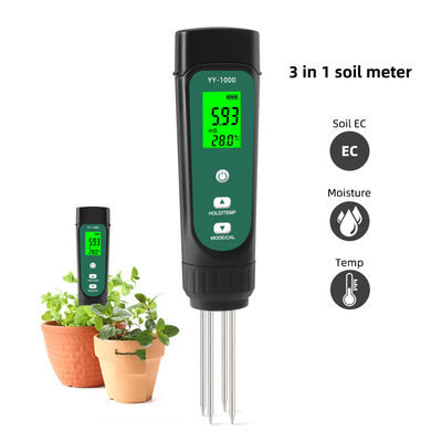 3in1 토양 검사 키트 EC 0.01-20.00ms/cm 정원 수식용 습도 온도 측정기