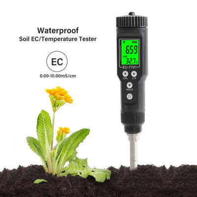 방수 2인1 토양 검사기 EC (0.00~10.00mS/cm) & 온도 (-30°C~80°C) 정원 및 농업용 미터