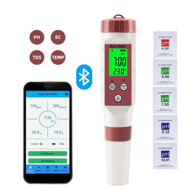 블루투스와 함께 스마트 4인 1 물 품질 검사기 - 가정, 수식 및 실험실용 pH/TDS/EC/Temp Meter