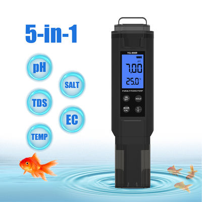 5 - in - 1 물 품질 검사기 - 수족관, 수영장 및 가정용 pH/금/TDS/EC/Temp Meter