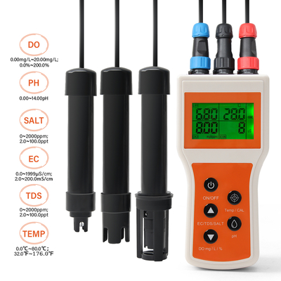 스마트 휴대용 6인1 용해된 산소/PH/TDS/EC/SALT/TEMP 물 품질 분석기