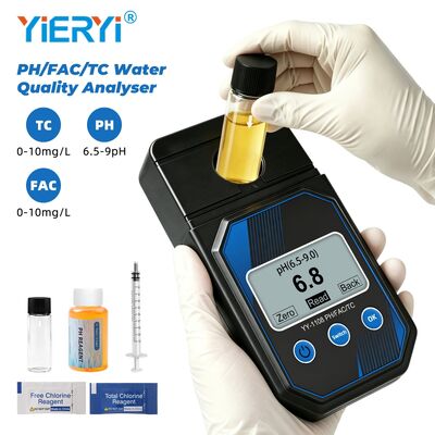 YIERYI 휴대용 광측정 정확 물 품질 검사기 PH 잔류 염소 총 염소