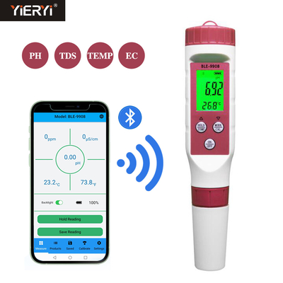 4 1개의 EC 펜 유형 Bluetooth PH 미터 APP 통제 TDS 수질 탐지기에 대하여